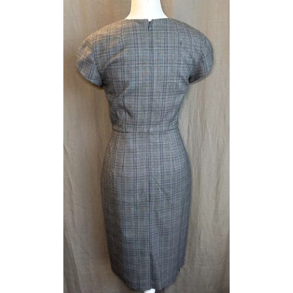 Banana Republic NWT Gray Plaid Square Neck Sheath Dress Size 0 Petite - Picture 2 of 16